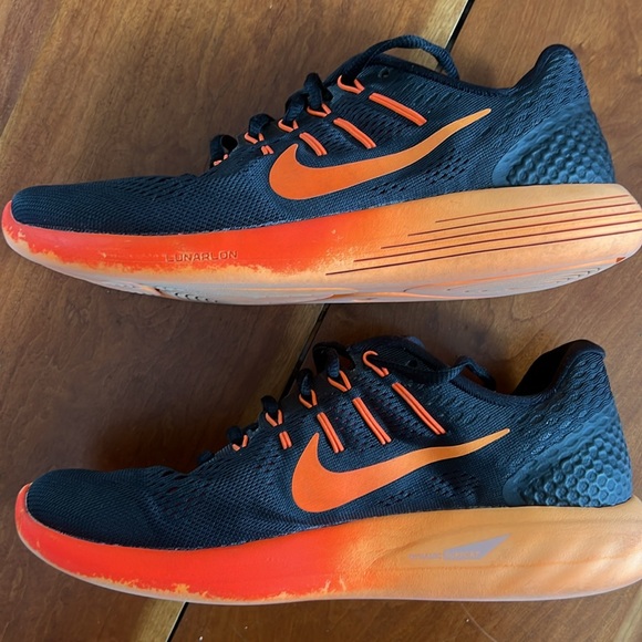Nike Lunarglide 8, Black with orange, Men’s Size 8 - Picture 7 of 10